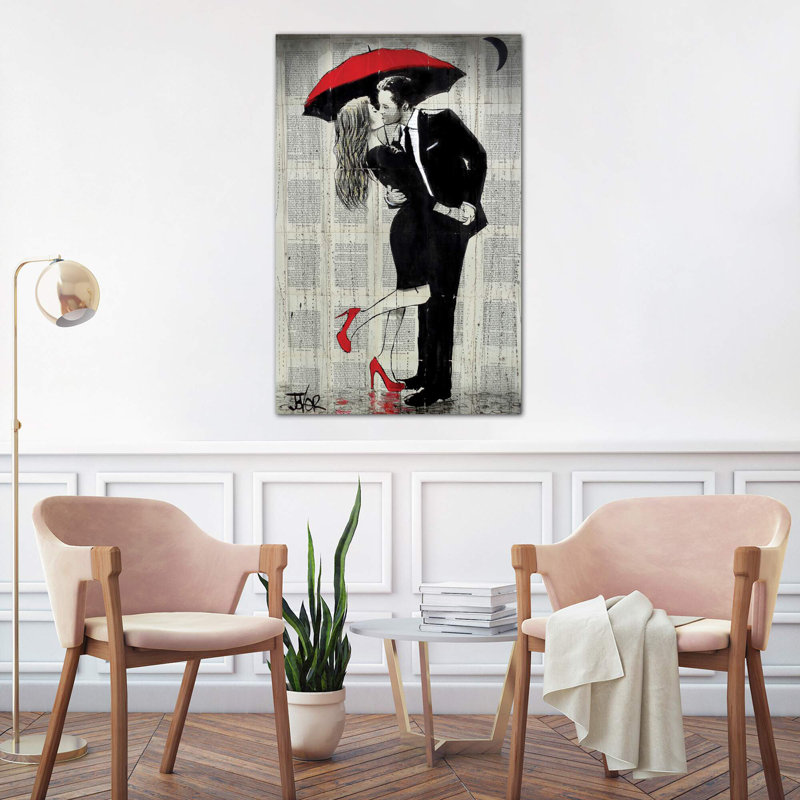The Kissing Rain by Loui Jover - Wrapped Canvas Print, 101.6 cm H x 66.04 cm W x 3.175 cm D