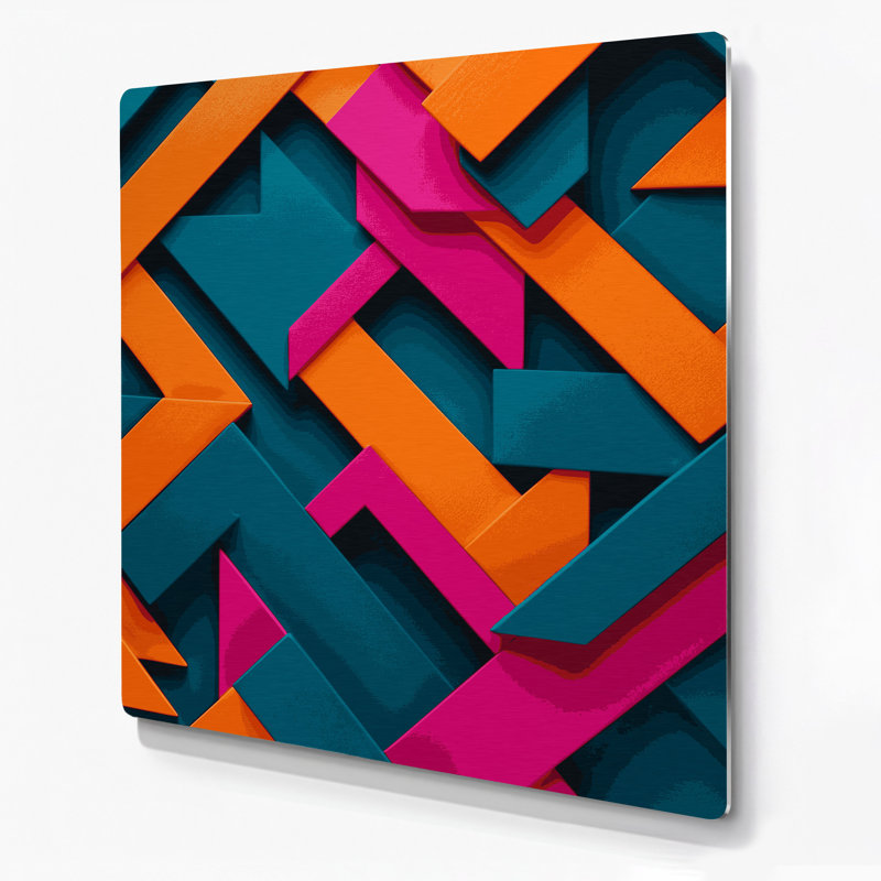 Abstrait, formes, 47, art mural en métal vert, H 12 po x l 12 po