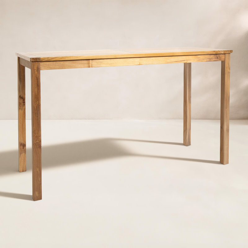 Venora Outdoor Teak Bar Table,  36" H x 26" W x 68" D
