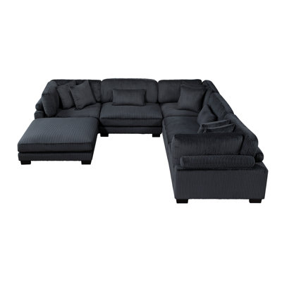 Canapé modulaire avec repose-pieds 6 pièces Traverse
