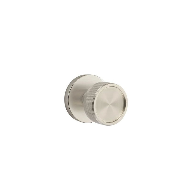 Emtek Select Privacy Interior Mortise w/ Disk Rosette & Conical Stem, Knurled Knob (RH), Satin Nickel