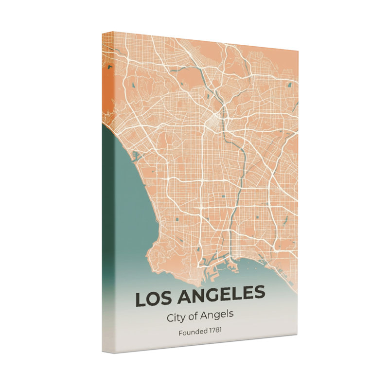 «Scenic & Cityscapes Los Angeles City Map», reproduction d'art