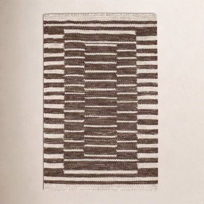 Heights Natural Hand-Woven Geometric Wool Rug