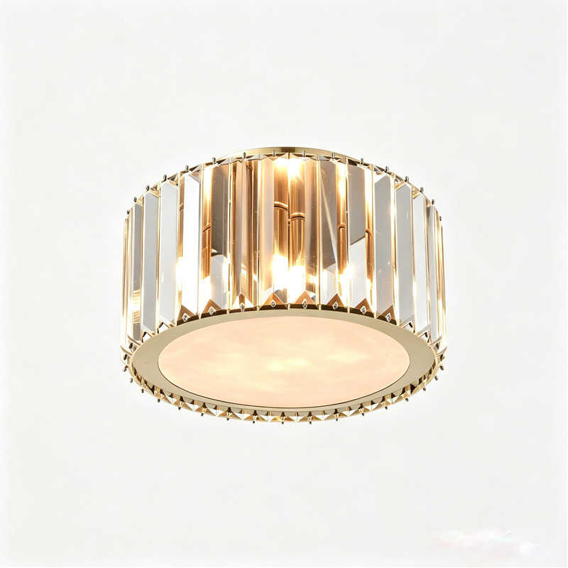 Crystal Flush Mount Ceiling Light, Gold