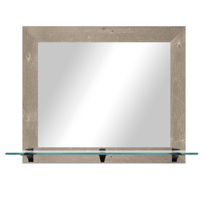 Camyle Marley Flat Wall Mirror, Harvest Brown