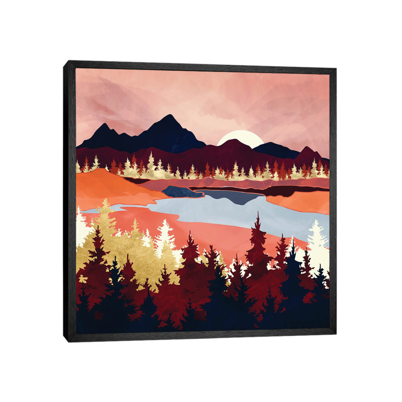 Grapefruit Sky - Print on Canvas, 45.72 cm H x 45.72 cm W, Black Framed