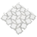 Calabria Frost Grid 12 in. x 12 in. Polished Marble Mosaic Floor and Wall Tile