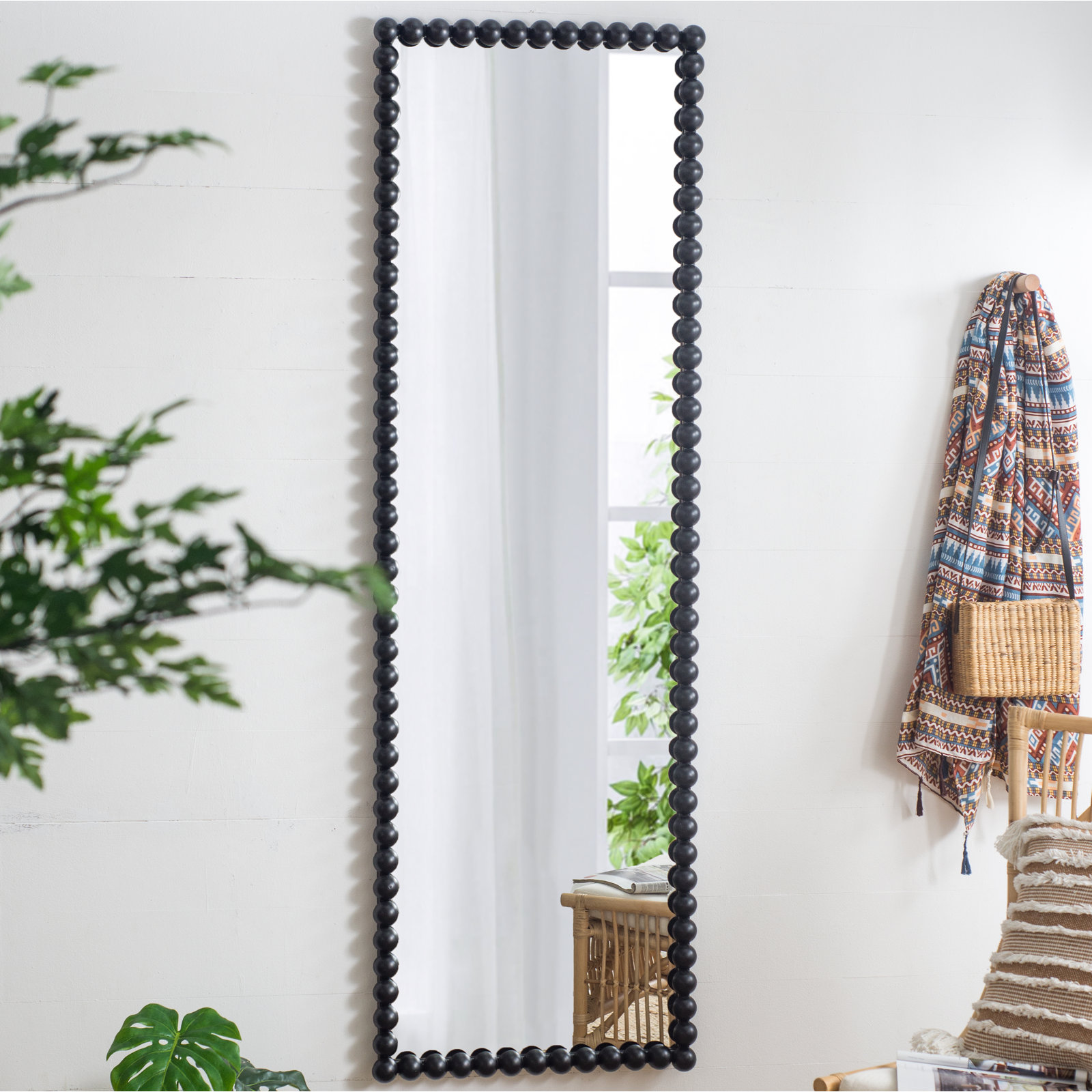 Sanne Vanity Mirror, Satin Black, 72.25" H x 23.38" W