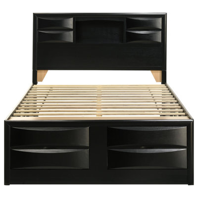 Hildebert Elegant Design - Hildebert Soderville Wood Storage Bookcase Bed Black