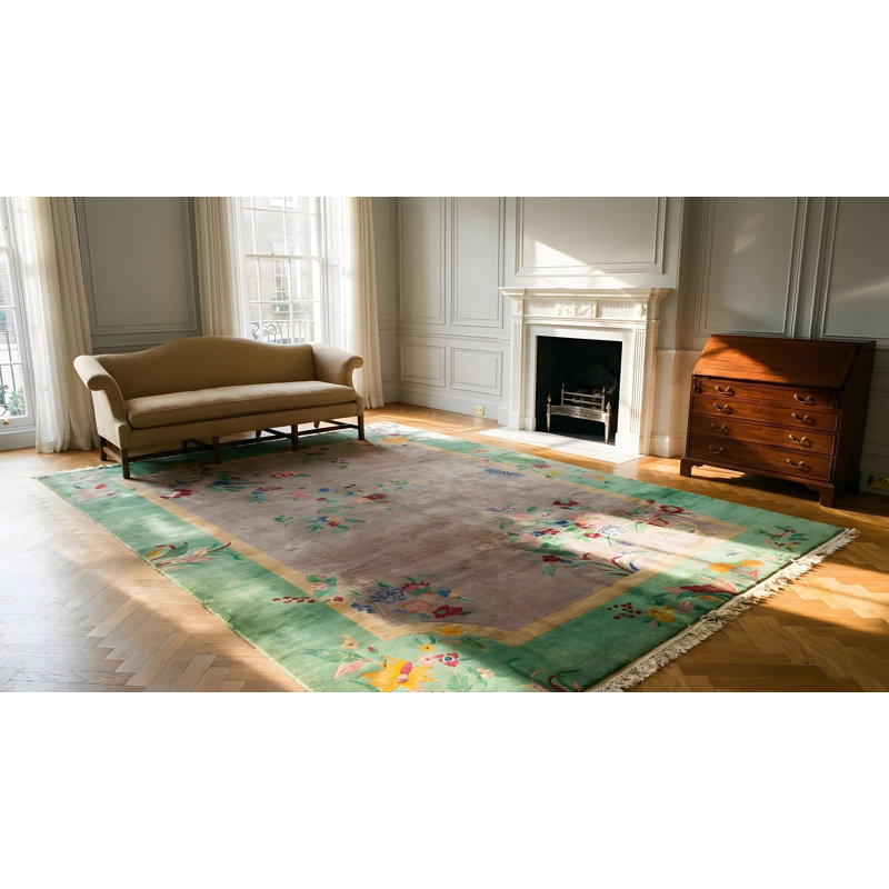 Tapis motif floral antique Art déco