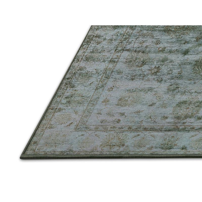 Tapis vert de style oriental, Rectangle de 6 pi x 9 pi