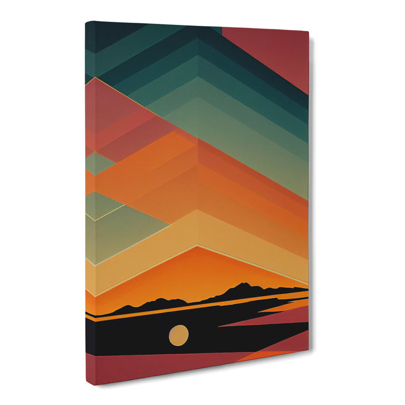 Adsila Sunset Block Colour - Wrapped Canvas, 76cm H x 50cm W