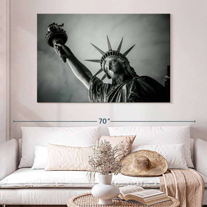 Rorry Overcast Statue Of Liberty, 34" H x 51" W