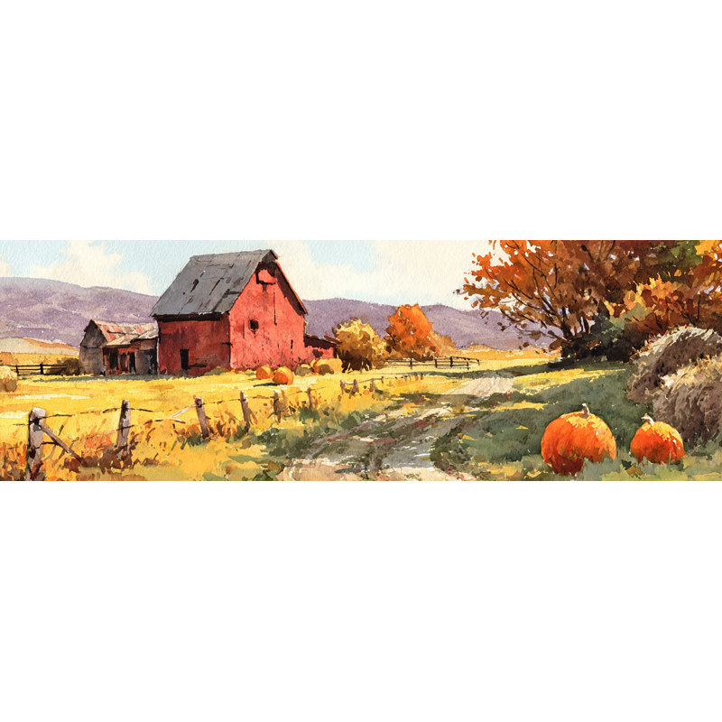 Rustic Barnyard Charm Wrapped Canvas Wall Art, 20" H x 60" W