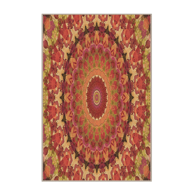 Tapis 100% orange à motif lavable à la machine 2989, Rectangle 2 pi x 3 pi