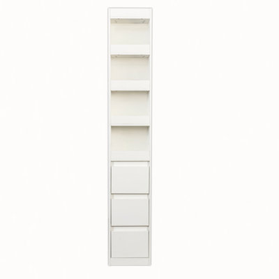 70.87" H Display Storage Cabinet , 4-Tier Shelf, 3 Side Drawers & 4 small display shelves , Modern Wooden Tall Bookshelf Bookcase for Living Room Home