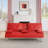 67-Inch Red Leather Multifunctional Double Folding Sofa Bed With Coffee Table For Office Use
