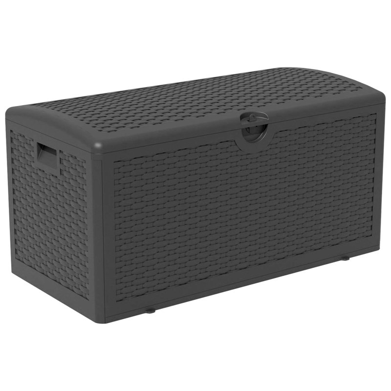 Boîte de terrasse verrouillable en résine imperméable 80 gallons Decksplore, Noir