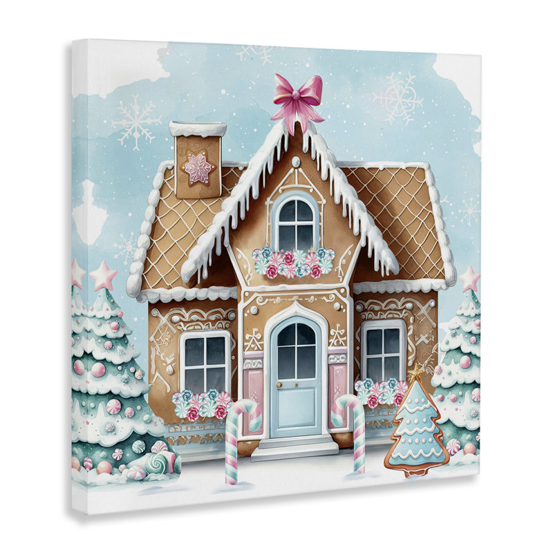 Art mural sur toile Fancy Gingerbread House par Nicole DeCamp, H 36 po x l 36 po
