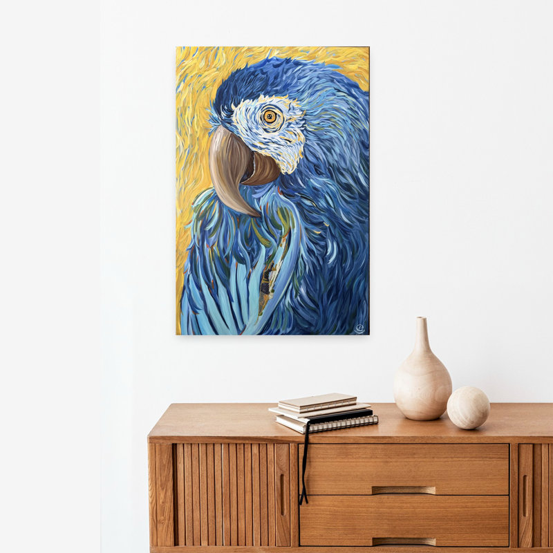 Art mural contemporain Mr. Blue, H 24 po x l 16 po