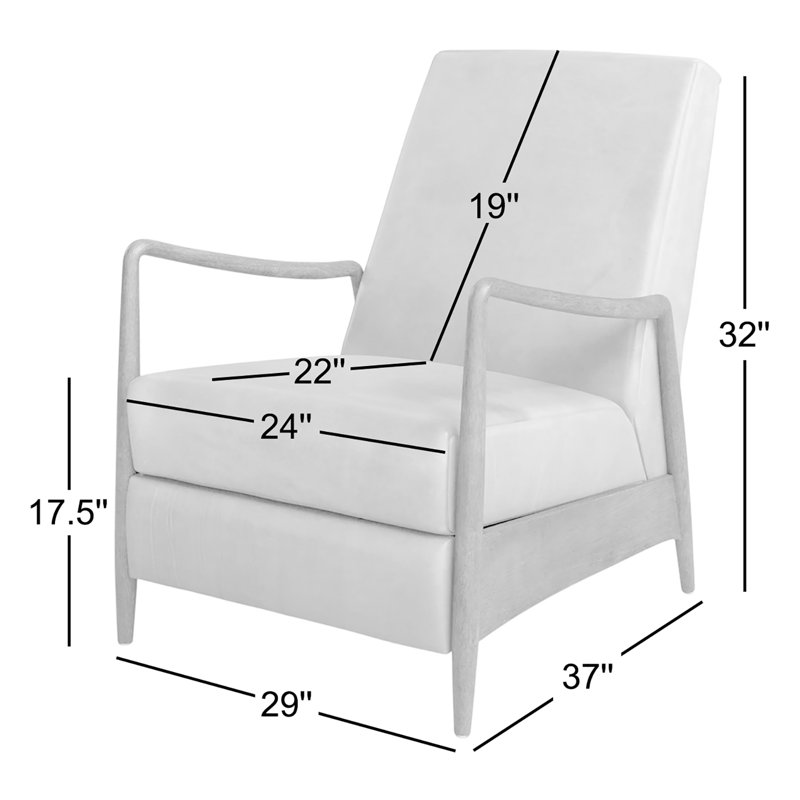 Braden Recliner-Dakota Warm Taupe, Dakota Black Genuine Leather