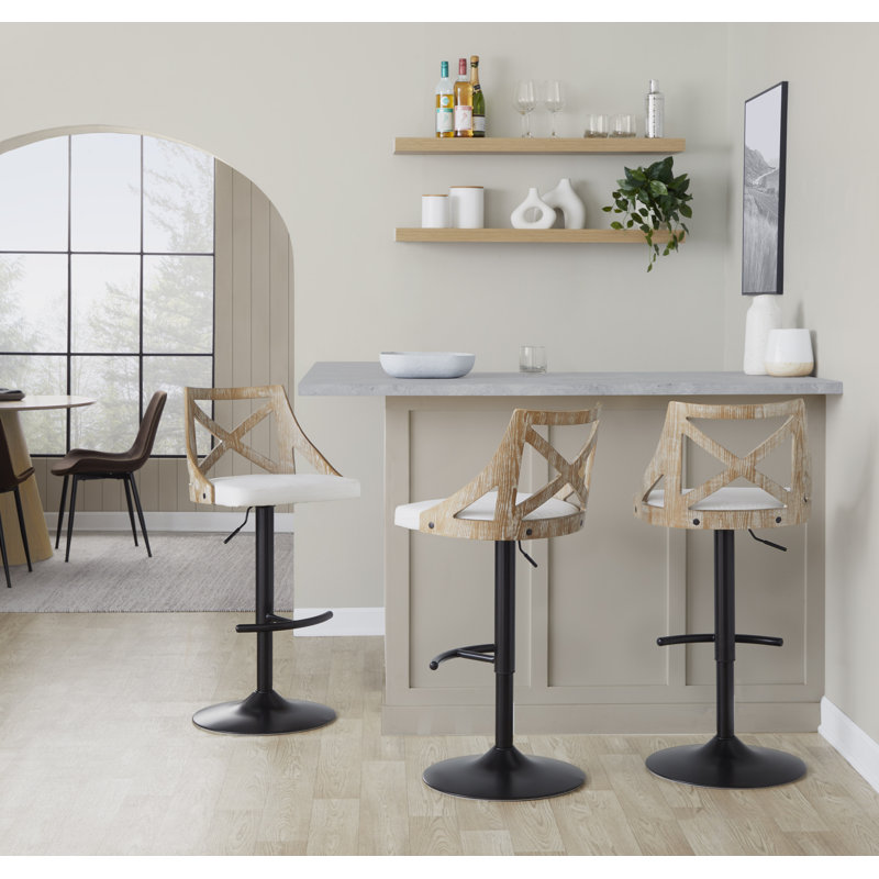 Tabourets de bar réglables avec repose-pieds arrondi Dannie