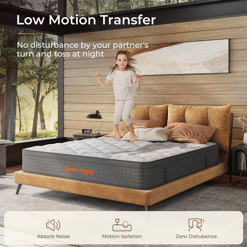 Matelas hybride en mousse viscoélastique gélifiée 14 po McCutchenville, Très grand californien