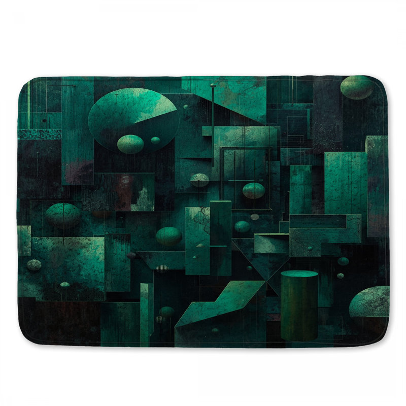 Tapis de bain à motif géométrique, L 34 po x L 21 po