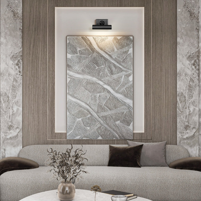 Applique murale à DEL moderne 1pc, Noir, H 3,94 po x l 7,87 po x P 7,87 po