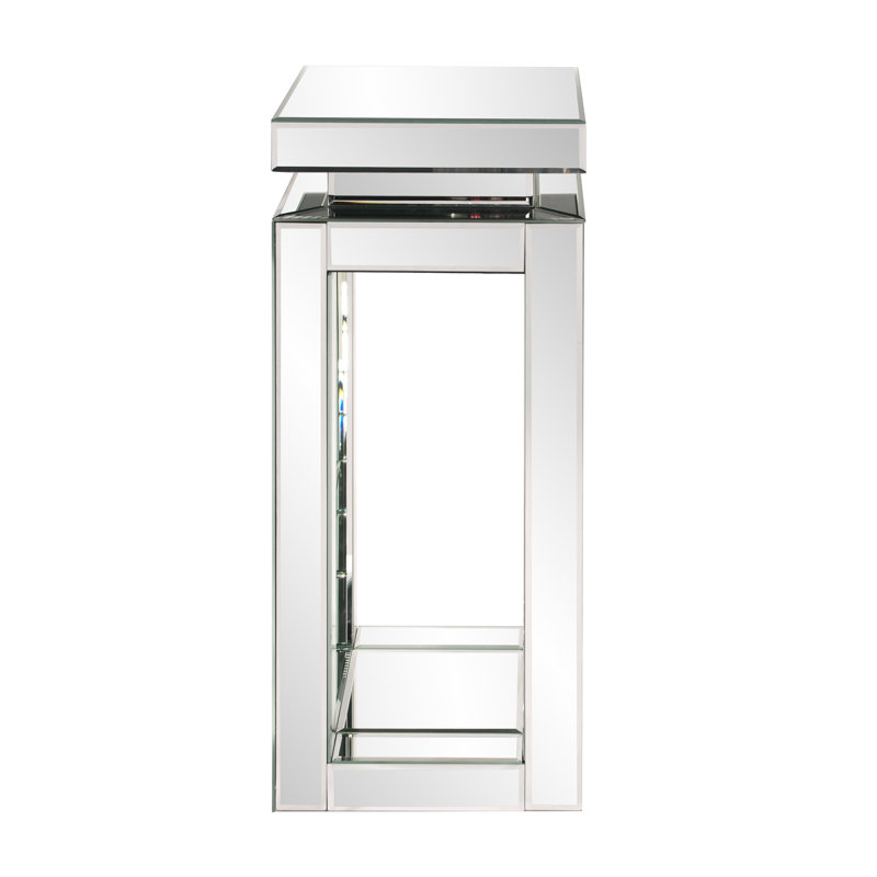 Sven Glass Top End Table, 28"H x 12"W x 12"L
