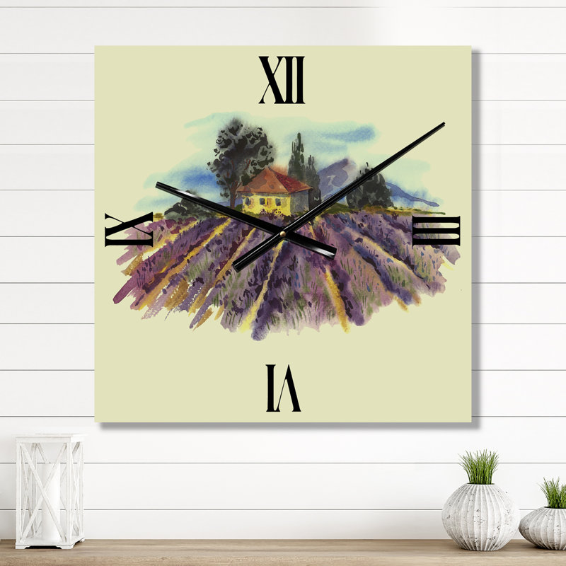 Horloge murale paysage avec lavande, Grand