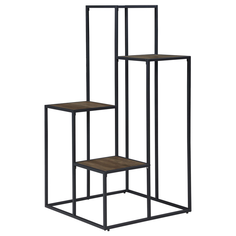 Exceptional Quality - Leona 4-Tier Multi-Display Shelf Rustic Brown And Black