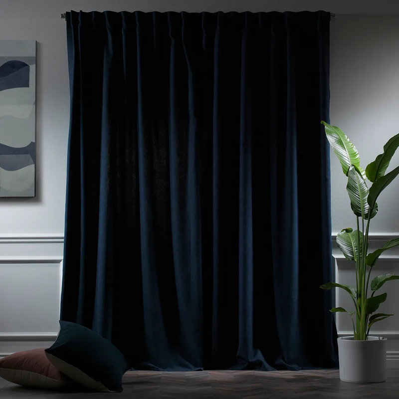 Extra Long & Extra Wide Decorative Curtain Single Panel, Royal Blue, 140cm Width x 245cm Drop