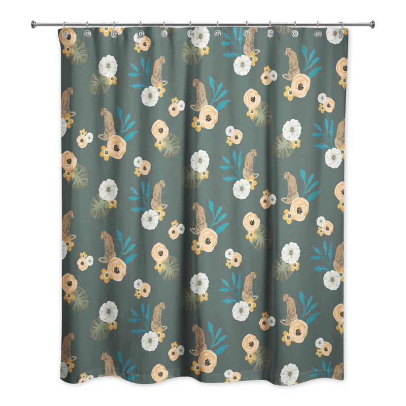 Ensemble de rideau de douche en polyester, Vert
