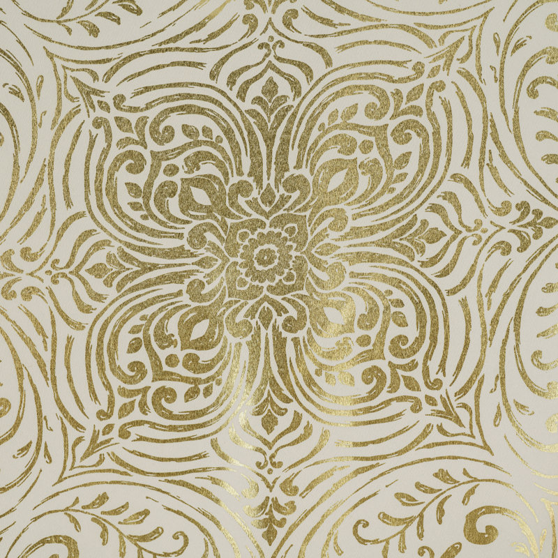 Helena Foil Print Room Darkening Window Curtain, Taupe