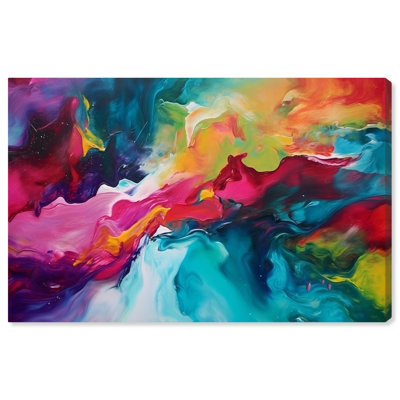 Toile galaxie colorée, abstrait maximaliste par Art Remedy