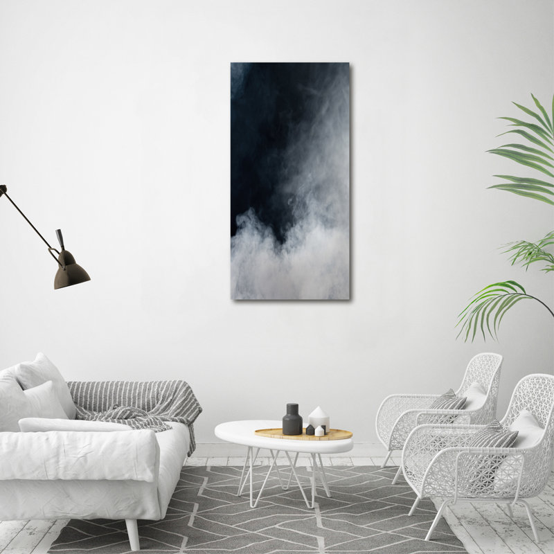 Asja White Smoke - Wrapped Canvas Print