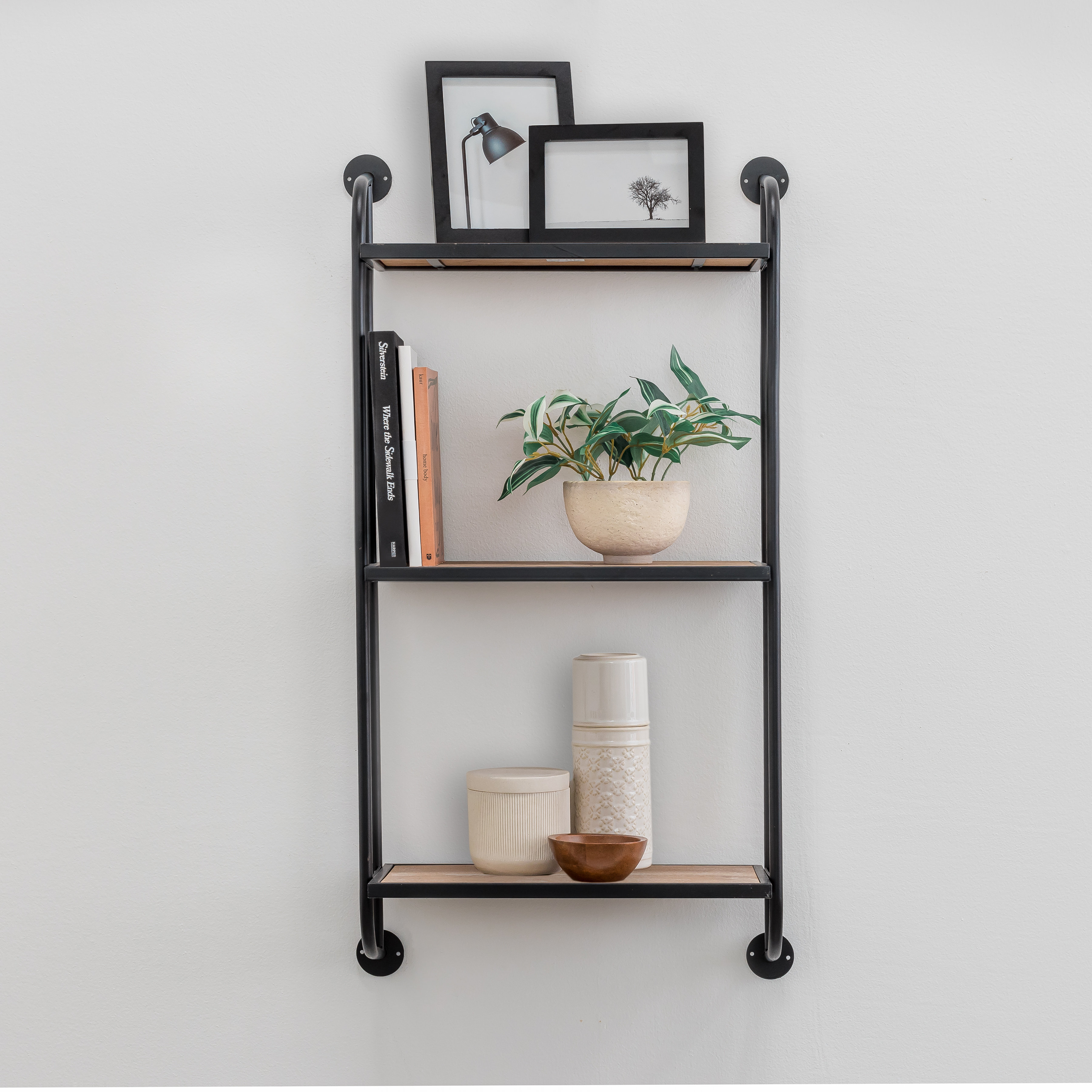 Williston Forge Emery Wood & Metal 3 Tier Wall Shelf & Reviews | Wayfair