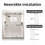 Porte de douche en verre sans cadre avec fermeture en douceur, verre trempé transparent, largeur réglable, système à double rouleau et quincaillerie en acier inoxydable-124834818-124834809-124834808