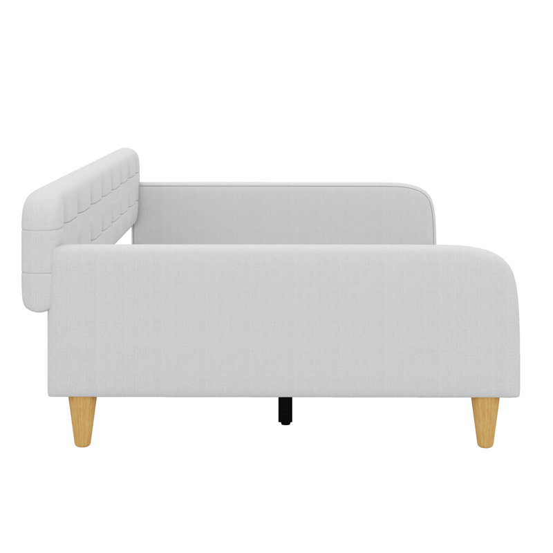 Lit de jour revêtu de tissu d'ameublement, Beige, Lit double