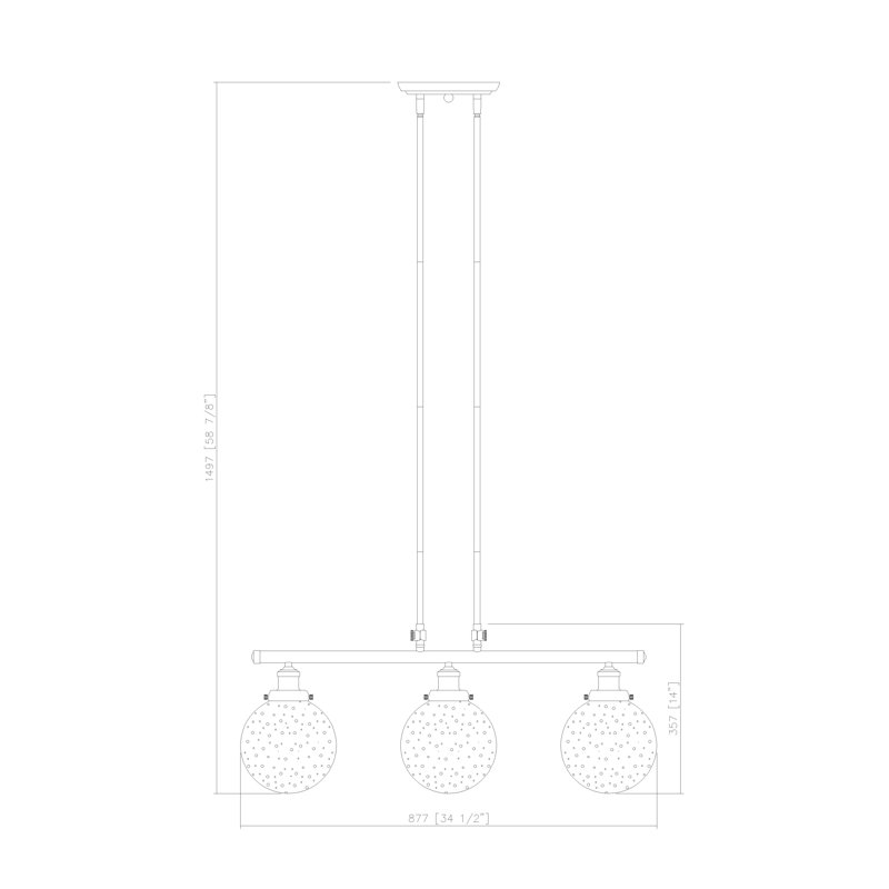 Hexham 3 - Light Kitchen Island Pendant