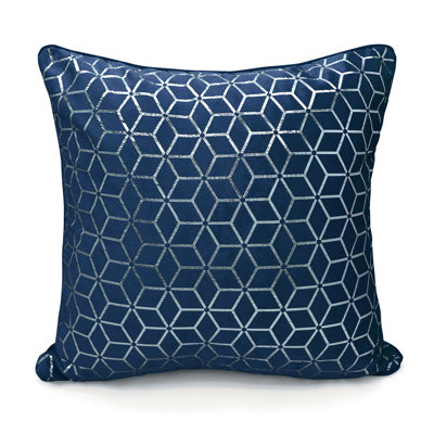 Kangana Luxury Metallic Geometric Foil Pattern Cushion