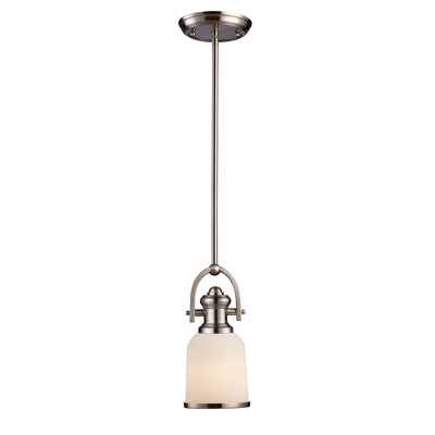 Mini-luminaire suspendu 1 lumière de 5 po Brooksdale - nickel satiné