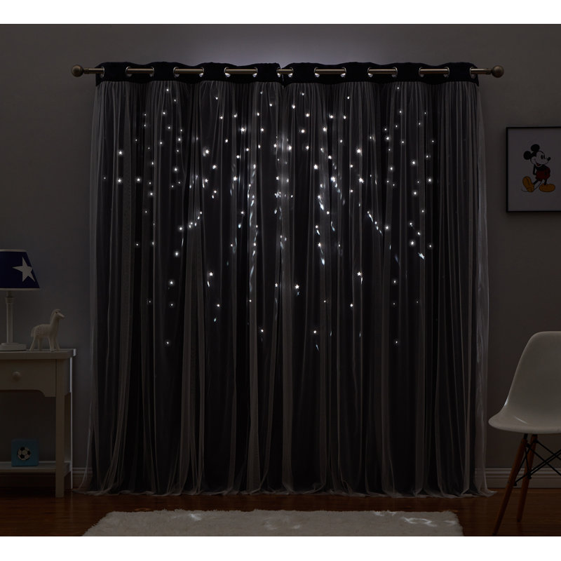 Room Darkening Curtain Pair, 50" W x 84" L, Charcoal