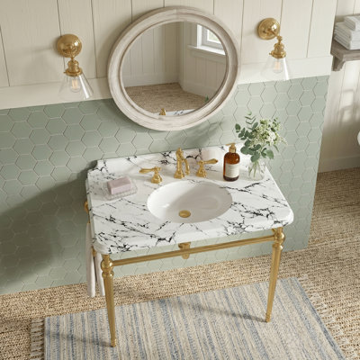 Meuble-lavabo moderne 36 po avec dosseret et barre à serviettes réversible