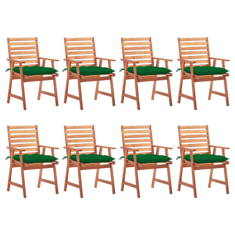 Fauteuil en teck avec coussin Shanrica, Vert