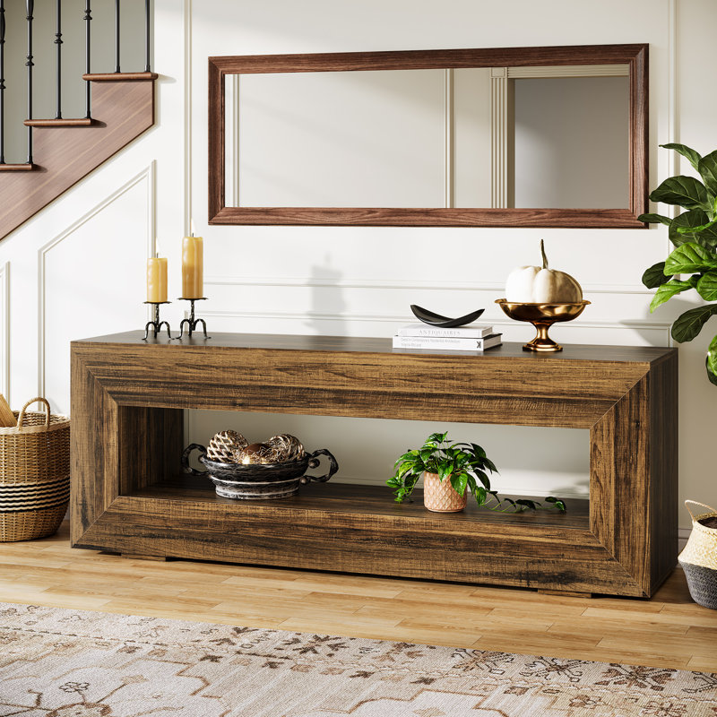 63" Rustic Low Console Table