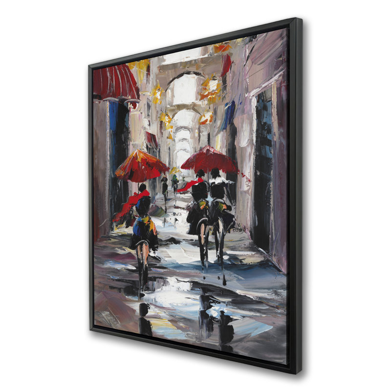 Alleys with Arch - Blue Framed Canvas for Home Decor
