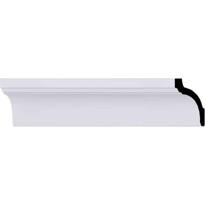Endurathane Holmdel Traditional Cove Crown Moulding, 3 1/2"H x 3 3/8"P x 4 7/8"F x 94 1/2"L, Factory Primed