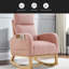 Fauteuil à bascule moderne avec accoudoirs de salon à dossier haut l 27,6 po et deux poches latérales-1147846720